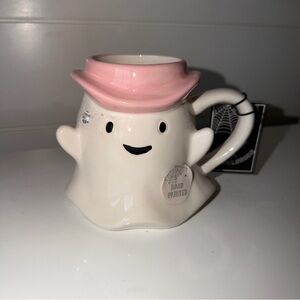 Ghost Mug with Pink Hat
